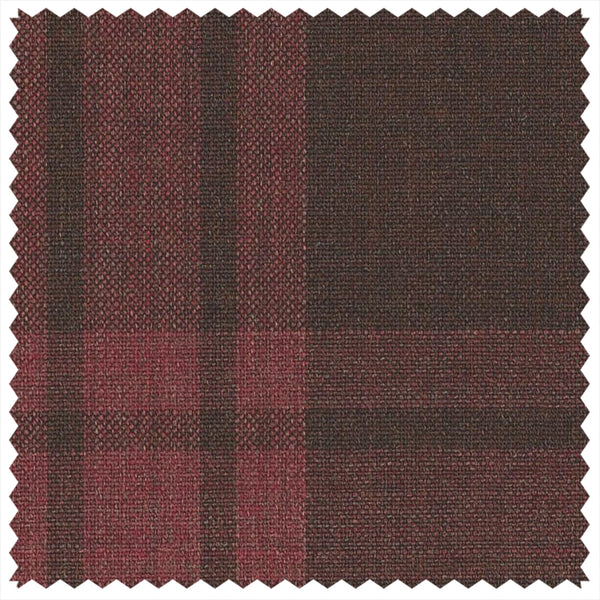 Maroon Tonal Block Check "Summer Ascot" Jacketing