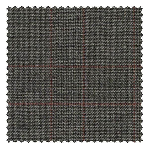 Grey/Red Glen Check "Cape Horn" Suiting