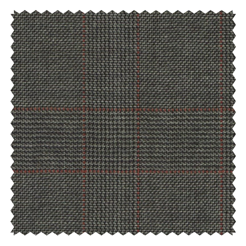 Grey/Red Glen Check "Cape Horn" Suiting