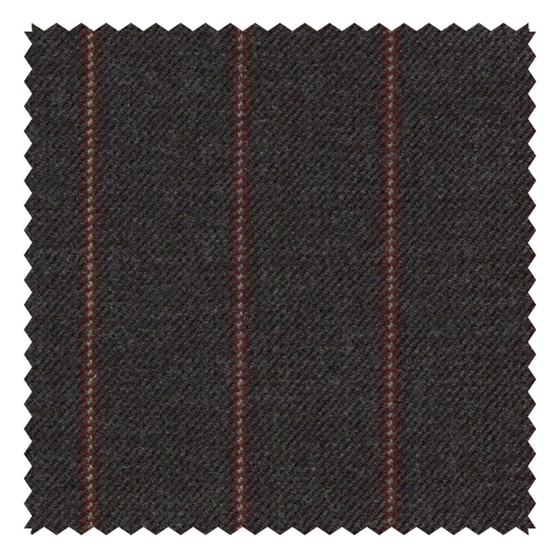 Dark Grey/Red Diffused Tonal Stripe"Target" Suiting