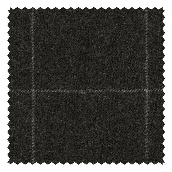 Charcoal Chalk Windowpane "Classic Worsted Flannel"