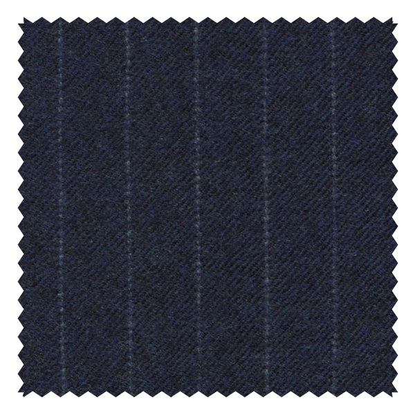 French Navy Narrow Chalk Stripe "Classic Worsted Flannel"