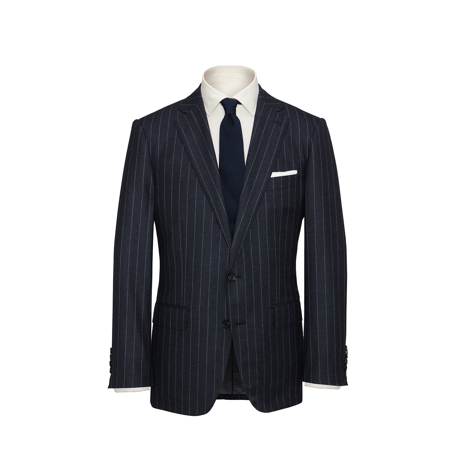 Two-Piece Dark Grey Chalk Stripe Flannel Suit – Anthony Sinclair
