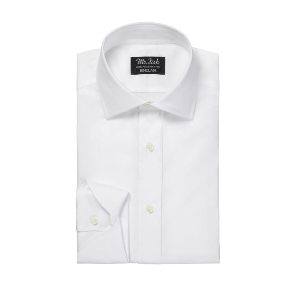 Mr Fish X Sinclair | White Sea Island Cotton Cocktail Cuff Shirt